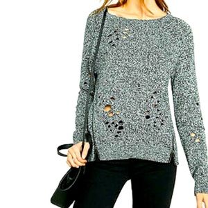 Distress Zip Detail Express Sweater in a size S